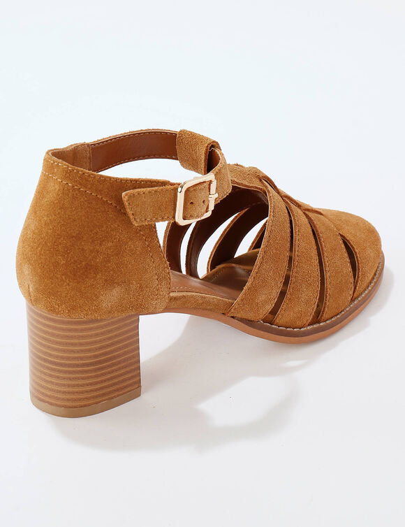 Sandales en cuir à talon (beige) Sandales en cuir à talon (beige)